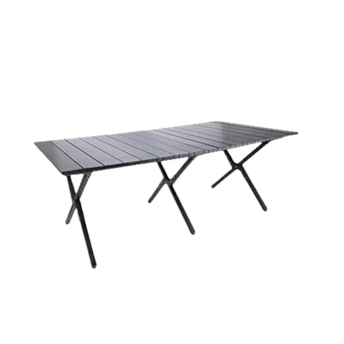 JZWCHQ Outdoor Camping Tisch Klapptisch Holzkörnern Kohlenstoffstahl -Ei Rollen tragbarer Bea Tisch Air Tourist Tafel Camping, 8 m von JZWCHQ