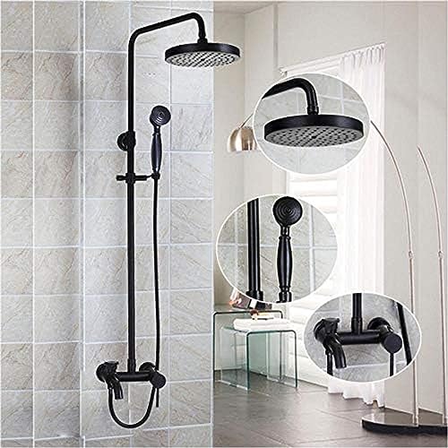 JZWCHQ Schwarzes Finish Badezimmer Duschset Regendusche Kopf Badewanne Dusche Mixer mit Handbrause Mop Auslauf Wasserhahn Set von JZWCHQ