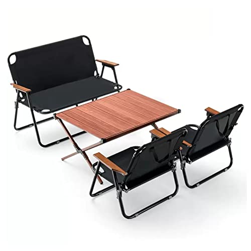 JZWCHQ Terrasse Set von faltbaren Terrassentisch und Luft, Klapptisch im Freien und ausgestrichen, tragbare Camping -Picknicktisch -Set, Bistro -Tisch und Airs von JZWCHQ