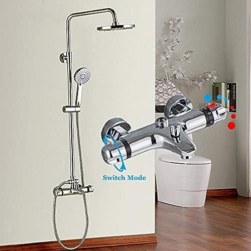 JZWCHQ Thermostatischer ABS-Handbrause und Duschkopf Wasserhahn Badezimmer Duschset Chrom Kalt-Heißmischer Wasserfall Regenduschkopf JZWCHQ Thermostatischer ABS-Handbrause und Duschkopf Wasserhahn Badezimmer Duschset Chrom Kalt-Heißmischer Wasserfall Regenduschkopf von JZWCHQ