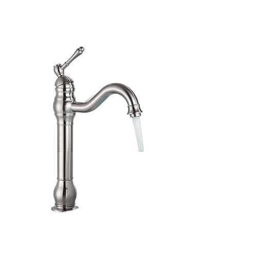 JZWCHQ Vintage Messing Waschbecken Wasserhahn Einloch Aufsatzmontage Warm- und Kaltwasser-Mischbatterie Badezimmer Wasserhahn (Schwarz Bronze) von JZWCHQ