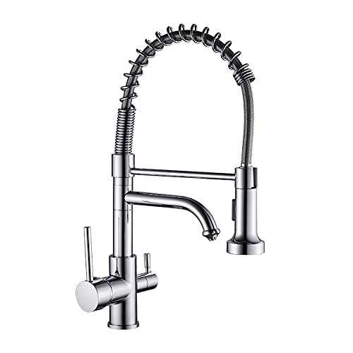 JZWCHQ Waschtischarmatur Küche für Bauernhof Bar Commercial Chrom Spring Tull Down Kitchen Doudal Spouts 360 drehbar Handbrause Schwenkbar JZWCHQ Waschtischarmatur Küche für Bauernhof Bar Commercial Chrom Spring Tull Down Kitchen Doudal Spouts 360 drehbar Handbrause Schwenkbar von JZWCHQ