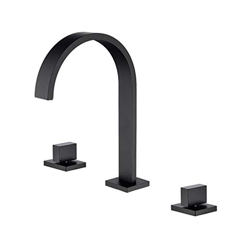JZWCHQ Waschtischarmatur mit 3 Löchern, Messing, Wasserfall, heiß und kalt, Doppelgriff, Badezimmer-Waschbeckenarmatur, Chrom JZWCHQ Waschtischarmatur mit 3 Löchern, Messing, Wasserfall, heiß und kalt, Doppelgriff, Badezimmer-Waschbeckenarmatur, Chrom von JZWCHQ