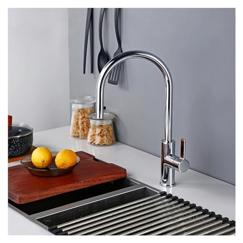 JZWCHQ Wasserhahn, Messing, poliertes Chrom, Einhandgriff, Einloch-Aufsatz-Waschbecken, Installation von Warm- und Kaltwassersprüher von JZWCHQ