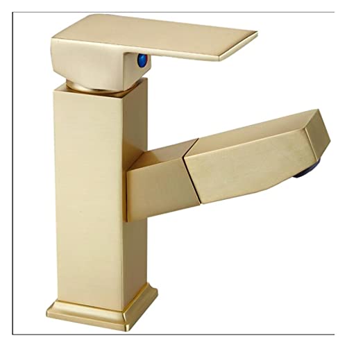 JZWCHQ Wasserhahn Einhebel-Wasserhahn aus Messing für Badezimmer, Waschbecken, Waschbecken, Mischbatterie, Goldbürste JZWCHQ Wasserhahn Einhebel-Wasserhahn aus Messing für Badezimmer, Waschbecken, Waschbecken, Mischbatterie, Goldbürste von JZWCHQ