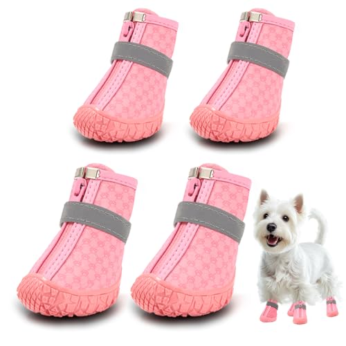JZXOIVA Hundeschuhe, wasserdicht, Schneestiefel für kleine und mittelgroße Hunde, Welpenschuhe für den Winter, 4 Stück von JZXOIVA