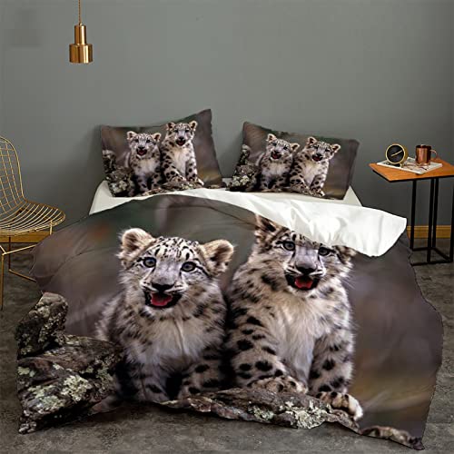 JZZFBW Bettwäsche 135x200cm Weißes Tier Schneeleopard 110gsm Mikrofaser BettwäSche-Sets Mit ReißVerschluss Und 1 Mal 80x80cm Kissenbezug,Bettbezug Geeignet FüR Erwachsene Und Kinder JZZFBW Bettwäsche 135x200cm Weißes Tier Schneeleopard 110gsm Mikrofaser BettwäSche-Sets Mit ReißVerschluss Und 1 Mal 80x80cm Kissenbezug,Bettbezug Geeignet FüR Erwachsene Und Kinder von JZZFBW