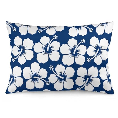 JZemdybill Kissenbezug, Blume, hawaiianischer Stil, rechteckiger Plüsch-Kissenbezug für Couch, Schlafzimmer von JZemdybill