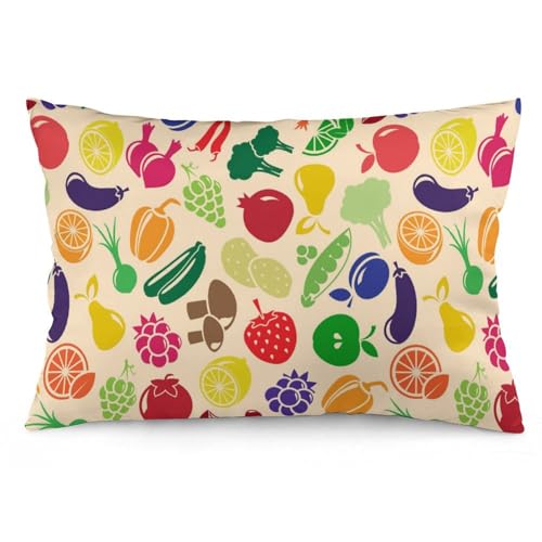 JZemdybill Kissenbezug, Gemüse und Obst, rechteckiger Plüsch-Kissenbezug für Couch, Schlafzimmer von JZemdybill