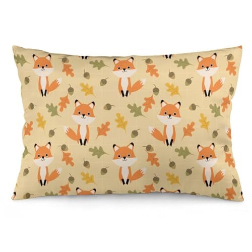 JZemdybill Kissenbezug, Herbst, süßer Fuchs, rechteckiger Plüsch-Kissenbezug für Couch, Schlafzimmer JZemdybill Kissenbezug, Herbst, süßer Fuchs, rechteckiger Plüsch-Kissenbezug für Couch, Schlafzimmer von JZemdybill