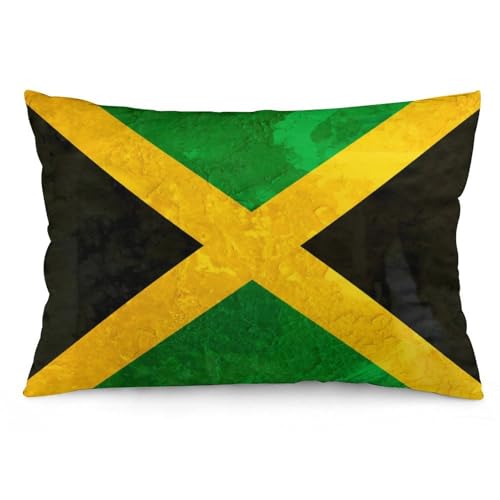 JZemdybill Kissenbezug, Jamaika-Flagge, Kunst-Design, rechteckiger Plüsch-Kissenbezug für Couch, Schlafzimmer JZemdybill Kissenbezug, Jamaika-Flagge, Kunst-Design, rechteckiger Plüsch-Kissenbezug für Couch, Schlafzimmer von JZemdybill