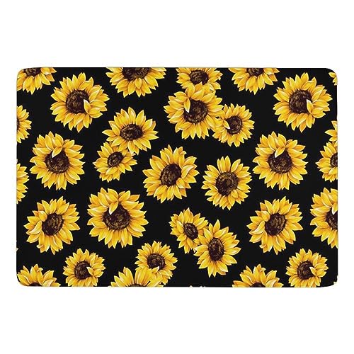 JZemdybill Teppich, Frühlings-Sonnenblumen, Retro-Blumen, weiche Bodenmatte für Wohnzimmer, Schlafzimmer (100 x 150 cm) von JZemdybill