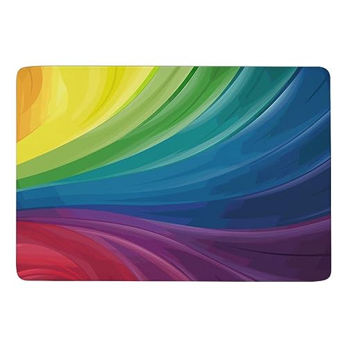 JZemdybill Teppich, bunter Regenbogen-Teppich, weiche Bodenmatte für Wohnzimmer, Schlafzimmer (100 x 150 cm) von JZemdybill