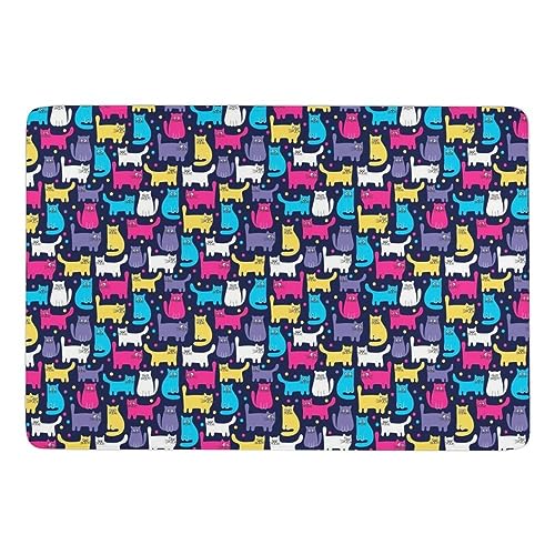JZemdybill Teppich Funky Cats Teppich, weiche Bodenmatte für Wohnzimmer, Schlafzimmer (100 x 150 cm) von JZemdybill