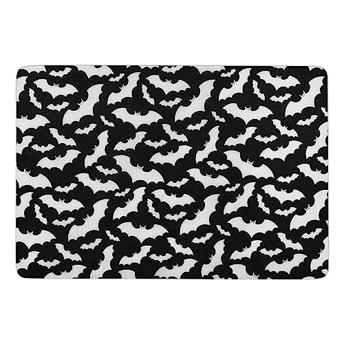 JZemdybill Teppich Halloween Fledermäuse grauer Teppich, weiche Bodenmatte für Wohnzimmer, Schlafzimmer (100 x 150 cm) von JZemdybill