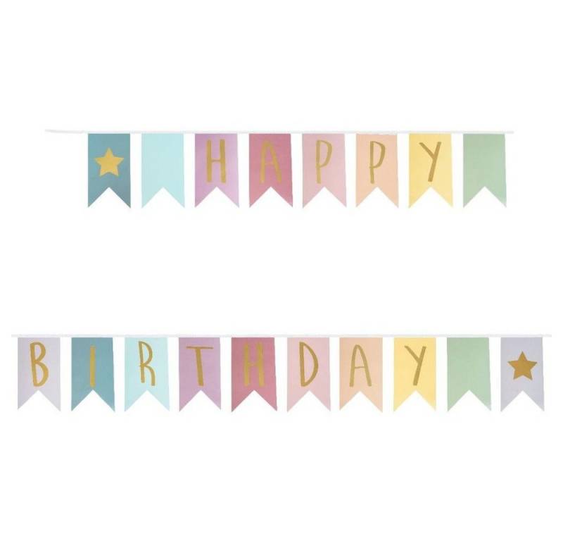 JaBaDaBaDo Girlande Jabadabado Happy Birthday Wimpelkette Kinderzimmer von JaBaDaBaDo