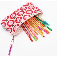 stiftemäppchen/Schminktäschchen Äpfelchen Rot/Rosa von JaClarDesign