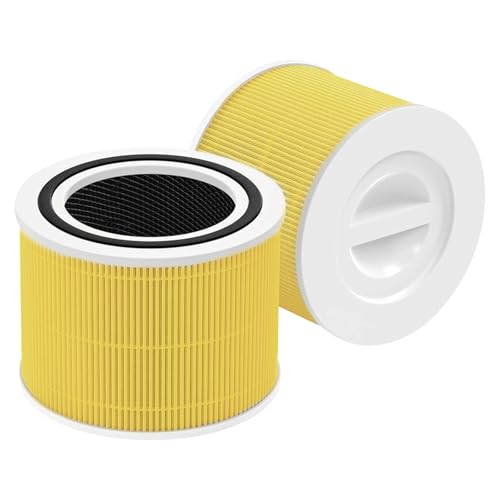 2 Stück Ersatzfilter für Levoit Core 300 und Core 300S Luftreiniger, 3-in-1 True-H13-HEPA-Filter Effizienz Aktivkohle-Filtrationssystem, Ersatz Core 300-RF Filter (Yellow) von JaMalign