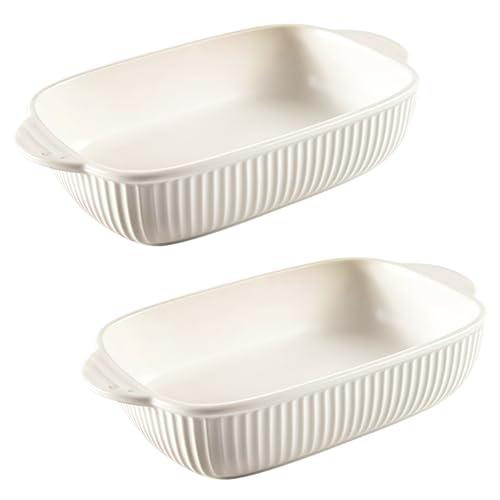 Jaamyears Auflaufform für Ofen, rechteckig, Lasagneform, ofenfest, Keramik-Backblech für Auflaufform, 2er-Set von Jaamyears