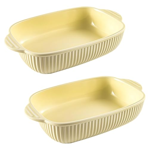 Jaamyears Auflaufform für Ofen, rechteckig, Lasagneform, ofenfest, Keramik-Backblech für Auflaufform, 2er-Set von Jaamyears