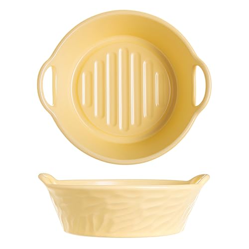 Jaamyears Auflaufform für Ofen, runde Lasagneformen, ofenfest, Keramikschalen für Auflaufform, Keramik-Backblech von Jaamyears