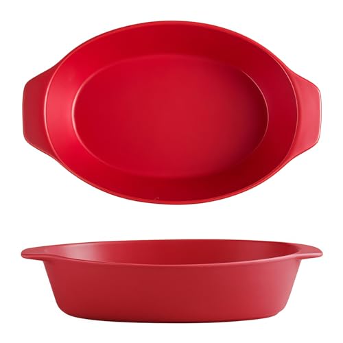 Jaamyears Auflaufform für den Ofen, 750 ml Lasagneform, ofenfest, ovale Keramik-Auflaufform, Keramik-Backblech von Jaamyears
