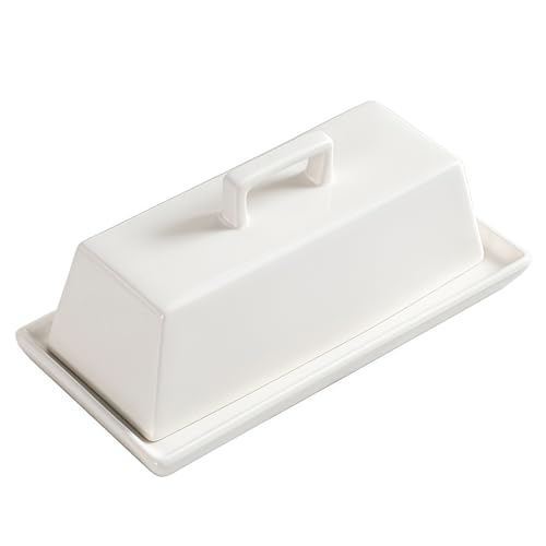 Jaamyears Einfarbige Butterdose mit Deckel für Arbeitsplatte, Keramik-Butterhalter, Butterbehälter Jaamyears Einfarbige Butterdose mit Deckel für Arbeitsplatte, Keramik-Butterhalter, Butterbehälter von Jaamyears