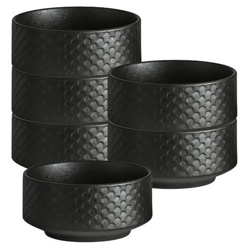 Jaamyears Keramikschüssel-Set, 340 ml, Suppenschüsseln, mikrowellengeeignet, Porzellan-Abendessenschüsseln, Steinzeug-Schalen für Müsli, Reis, 6 Stück von Jaamyears