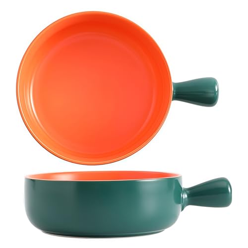 Jaamyears Suppenschüssel mit Griffen, 600 ml, Keramik, Zwiebelsuppenschüssel, Suppentasse, mikrowellen- und ofenfest von Jaamyears