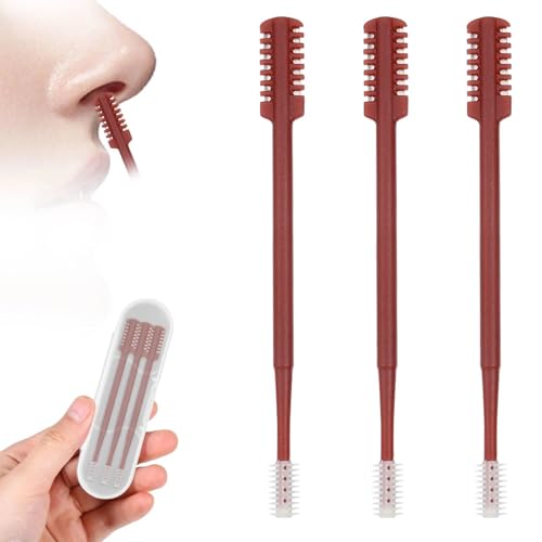 3 Stück 2 In 1 Nasenhaar,Nasenhaarentferner,Nasenhaarrasierer,Nasenhaartrimmer Herren,mit Aufbewahrungsbox,Doppelseitig,Tragbarer Handtrimmer, Keine Aufladung Erforderlich (Kaffeebraun) von Jaarssho
