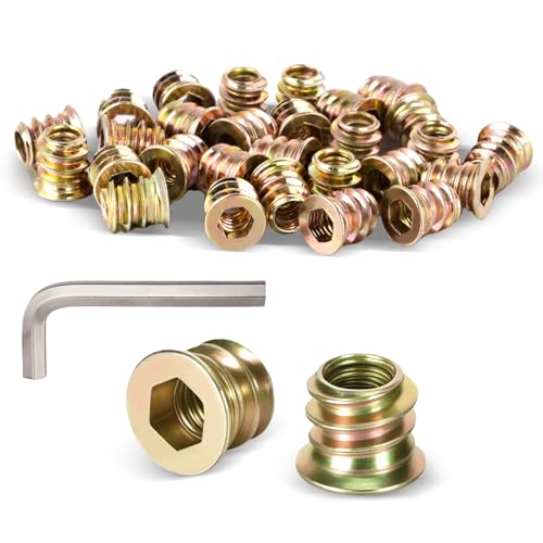 30 Stück Einschraubmutter M6 × 10,Gewindeeinsatz Holz,Verzinkt Rampamuffe,mit Passendem Inbusschlüssel,Metallteil,Farbe Zink,Korrosionsbeständig,zur Reparatur Eigener Möbel, für Holzmöbelreparaturen 30 Stück Einschraubmutter M6 × 10,Gewindeeinsatz Holz,Verzinkt Rampamuffe,mit Passendem Inbusschlüssel,Metallteil,Farbe Zink,Korrosionsbeständig,zur Reparatur Eigener Möbel, für Holzmöbelreparaturen von Jaarssho