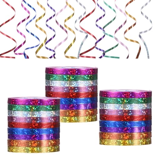 270 Meter Luftschlangen Geburtstag,9 Farben Silvester Luftschlangen Metallic,Partydekorationen,Geschenkband Glitzer,Geburtstags Deko,Hochzeit Deko,Ballonband Und Silvesterdekoration von Jaarssho