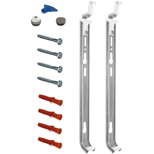 Jabema 2x Heizkörperbefestigung 800 mm und 1x 1/2 Zoll Stopfenset, Schnellmontagekonsole Wandkonsole Heizkörperkonsole, Heizkörper Halterung Befestigung Aufhängung Konsole von Jabema