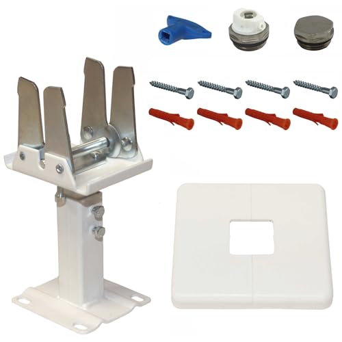 Jabema Standkonsole für Flachheizkörper und 1x 1/2 Zoll Stopfenset, Abstand der Heizplatten 90 mm, Standfuß Standfüße, Heizkörper Halterung Befestigung Aufhängung Konsole von Jabema