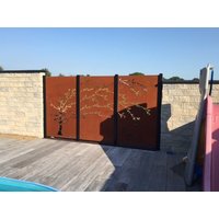 Jabo-Design 3-Teiliger Design Rostgartenzaun "Baum" in Wahlweise Corten-Stahl Oder Stahlblech Inkl. Pfosten Sichtschutzzaun Rostelemente von JaboDesignBroch