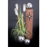 Jabo Design Achteckige Rostsäule Rs40 Mit Edelstahlkugel Säule Gartensäulen Gartenfackel Säulen Deko Blumen Rostfackel von JaboDesignBroch