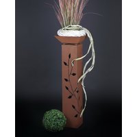 Jabo Design Edelrost Säule + Schale Rs21+S01 Blätterranke Über Eck 100x20x20cm Gartensäulen Säulen Deko Blumen Rostfackel von JaboDesignBroch