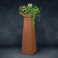 Jabo Design Edelrost Säule + Schale Rs81+S11 Schlicht, Ohne Verzierung Konisch Gartensäulen Säulen Deko Blumen von JaboDesignBroch