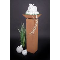 Jabo Design Edelrost Xl Säule + Schale Rs59+S03 Schlicht, Ohne Motiv Gartensäulen Säulen Deko Blumen Rostfackel von JaboDesignBroch