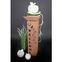 Jabo Design Edelrost Xl Säule + Schale Rs60+S03 Welcome Blumenranke Gartensäulen Säulen Deko Blumen Rostfackel von JaboDesignBroch