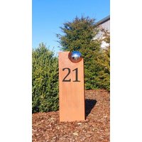 Jabo-Design Neue Große Edelrostsäule in Verschiedenen Motivoptionen Mit Edelstahlkugel Gartensäulen Säulen Deko Blumen von JaboDesignBroch