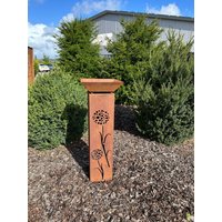 Jabo Design Rost Säule + Schale Rs56+S03 "Pusteblume" Gartensäulen Säulen Deko Blumen Rostfackel von JaboDesignBroch