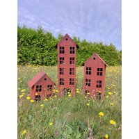 Rost-Häuschen Rs02_3Er-Set, Rostdeko Gartendeko Rostobjekt von JaboDesignBroch