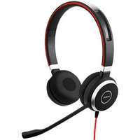 Jabra Evolve 40 MS Stereo Telefon On Ear Headset kabelgebunden Stereo Schwarz, Rot Noise Cancelling von Jabra
