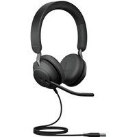 Jabra Evolve2 40 SE MS Stereo Computer On Ear Headset kabelgebunden Stereo Schwarz von Jabra