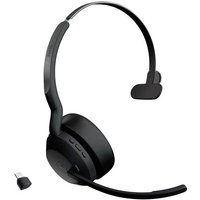 Jabra Evolve2 55 MS Telefon On Ear Headset Bluetooth® Mono Schwarz Noise Cancelling, Mikrofon-Rausc von Jabra