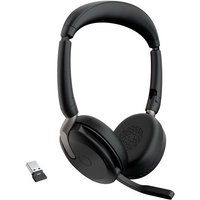 Jabra Evolve2 65 Flex Link380a MS + Ladepad Computer On Ear Headset Bluetooth® Stereo Schwarz Noise von Jabra