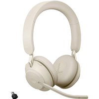 Jabra Evolve2 65 UC Telefon On Ear Headset Bluetooth® Stereo Beige Lautstärkeregelung, Batterielad von Jabra