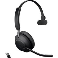 Jabra Evolve2 65 monaural Telefon On Ear Headset Bluetooth® Mono Schwarz Lautstärkeregelung, Batte von Jabra