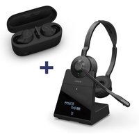 Jabra Evolve2 Buds MS Headset In-Ear + Jabra Engage 75 Stereo Headset On-Ear von Jabra